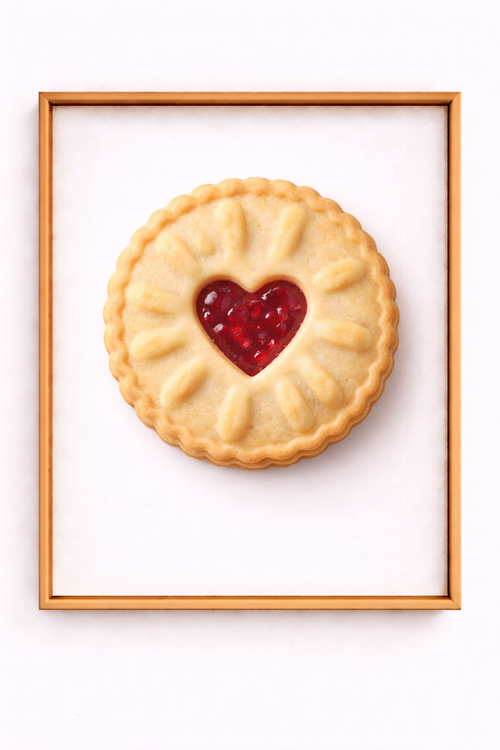 Holographic Foil Finish biscuit poster (with bamboo crumb frame)